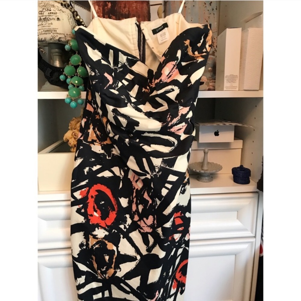J. Crew Floral strapless Dress 0 - Picture 4 of 6